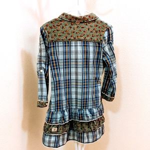 Plaid ruffle mini dress